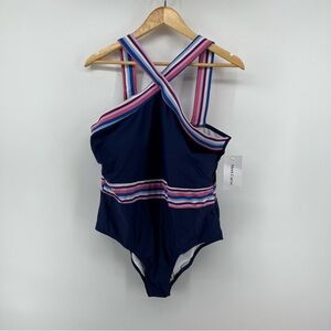 Meet curve stripe swimsuit 2x